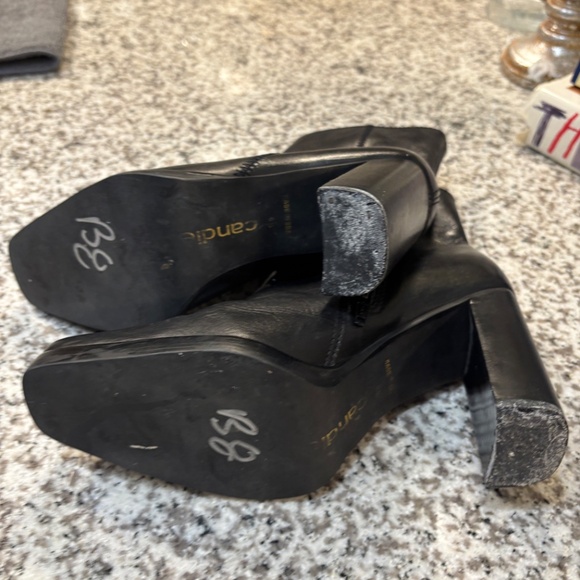 VTG Y2K 90s Leather Upper Chunky Platform Pointed Square Toe Boots - Picture 11 of 11